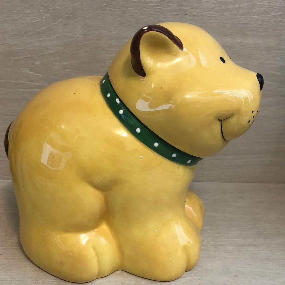 Department 56 Ceramic Golden Dog Treats or Cookie Jar Please Read